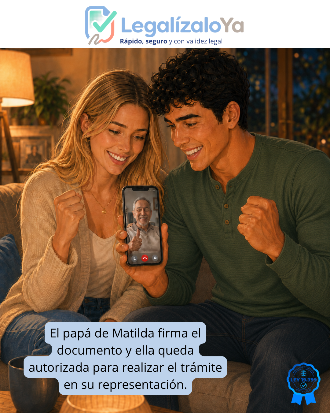 El papá de Matilda firma el poder especial y ella queda autorizada