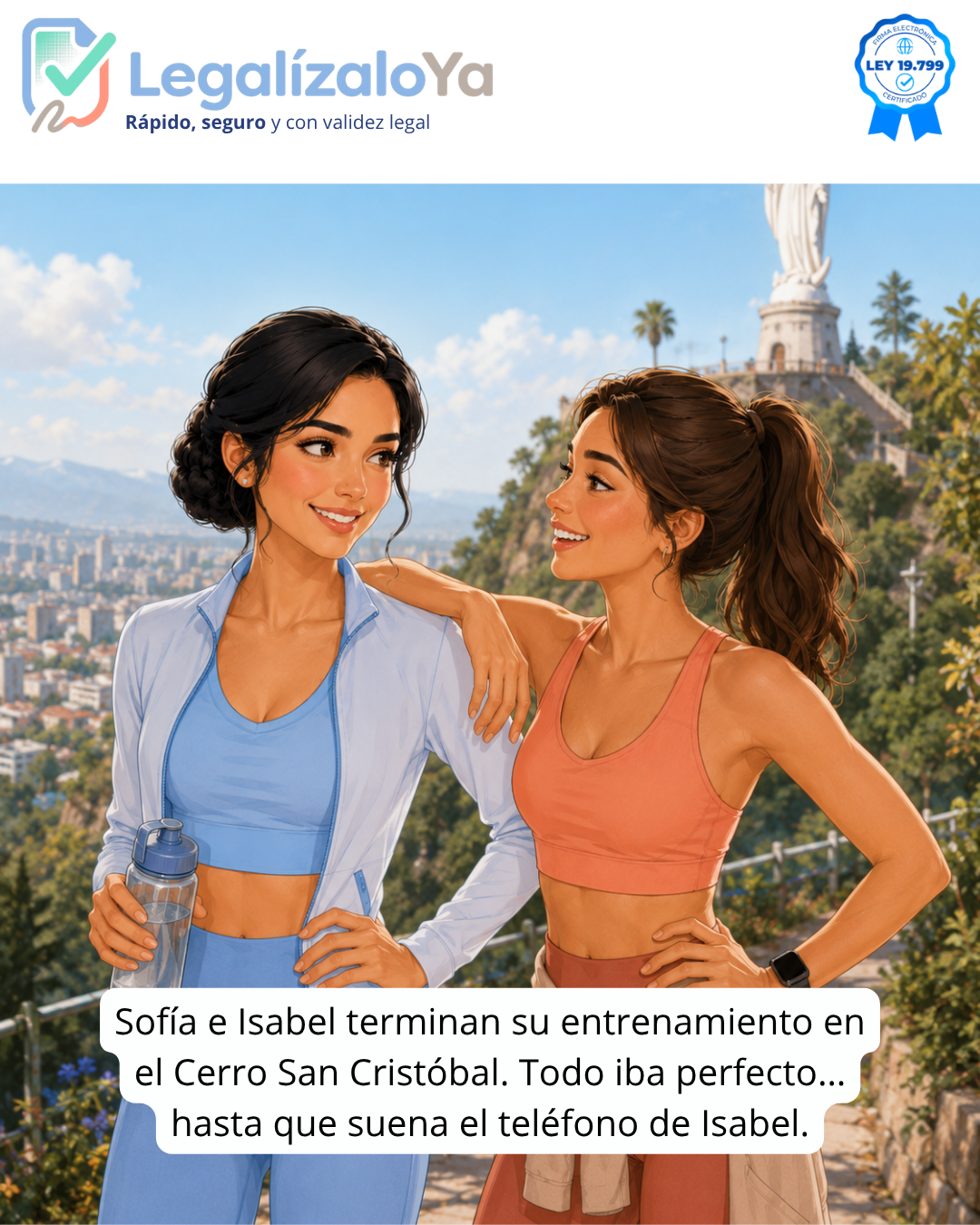 Sofía e Isabel terminan su entrenamiento en el Cerro San Cristóbal